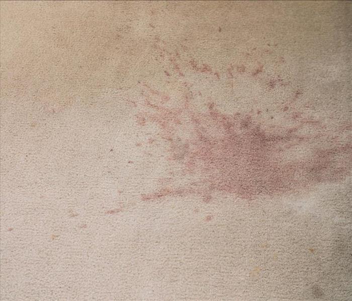 Wine stain on a carpet